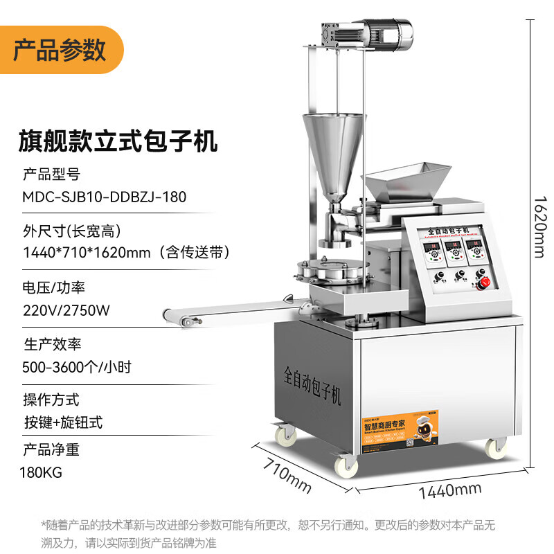 吕氏贵宾会多功能旗舰款立式单斗直供数控包子机2.75kw