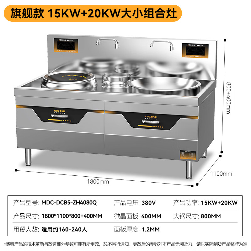 吕氏贵宾会旗舰款左400右800大小组合炉商用