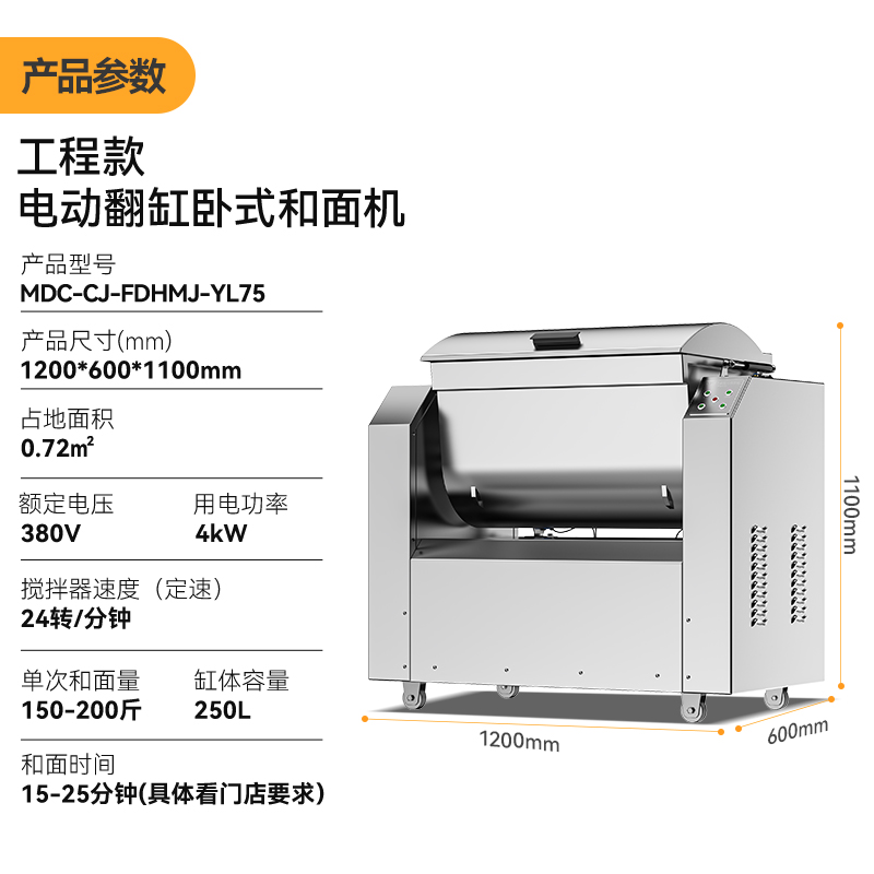 吕氏贵宾会和面机商用搅面全自动包子馒头揉面75KG/翻斗和面机